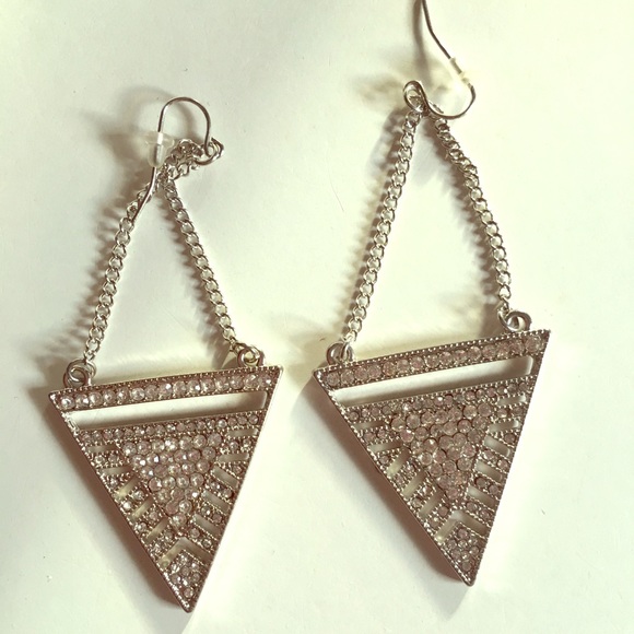 Charlotte Russe Jewelry - Triangle CZ drop earrings Charlotte Russe Jewelry - Triangle CZ drop earrings